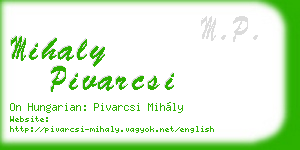 mihaly pivarcsi business card