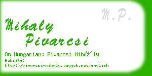 mihaly pivarcsi business card